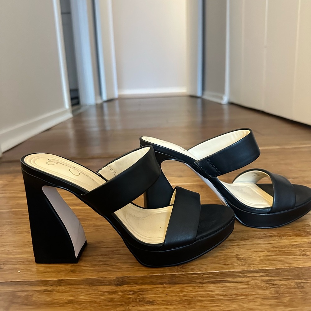 Jessica Simpson Black Strappy Heels